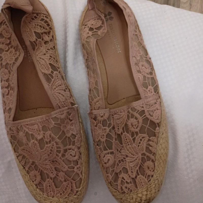 Light Pink Lace Size 10M  Naturalizer N5 Contour Flat Slip On With Backs Women's