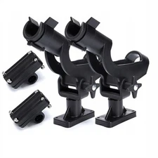 Adjustable Rotatable Plastic Fishing Rod 3 Mount Rack Holder Bracket Boat Can...