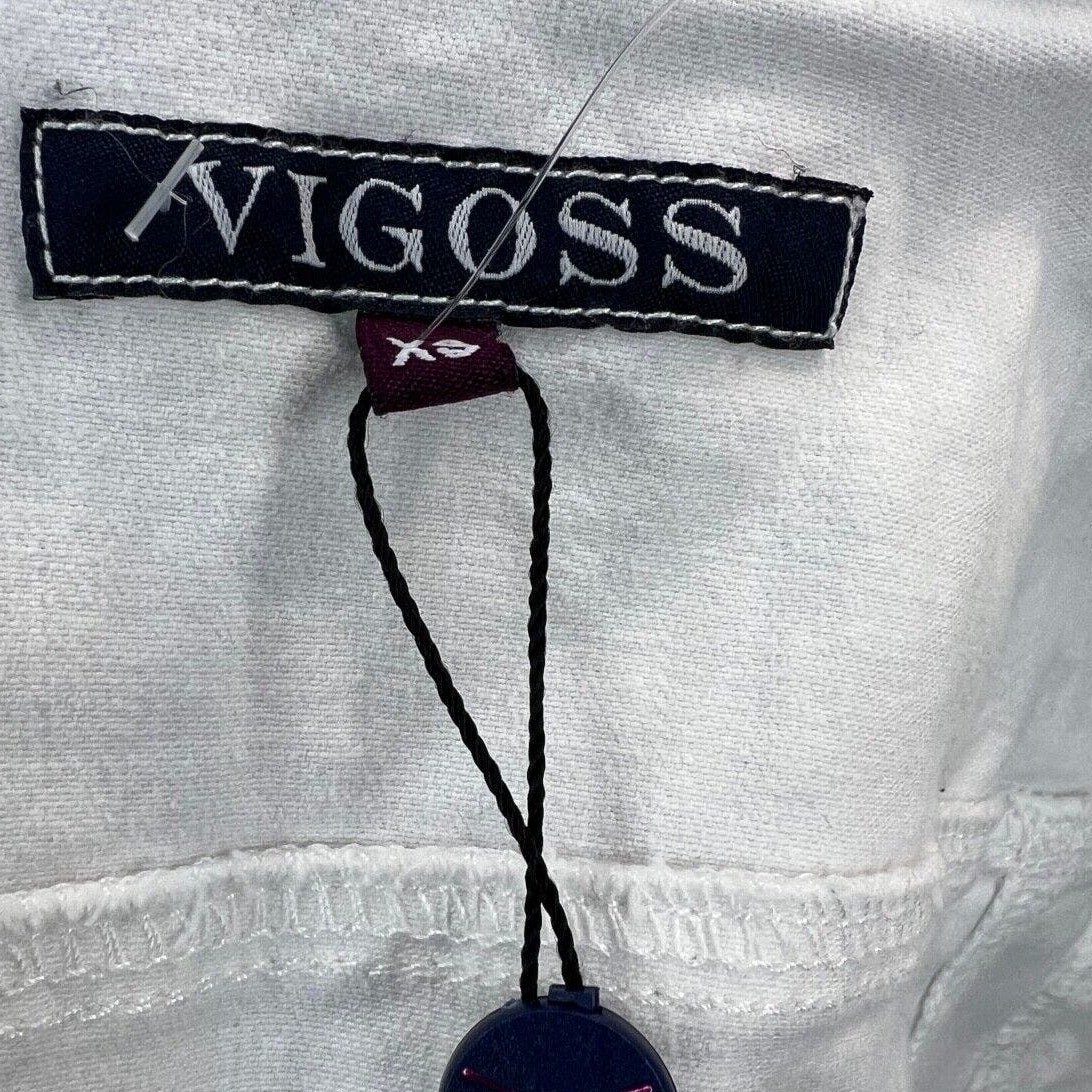 NWOT Women’s VIGOSS White Denim Cropped Jean Jacket Size XS Button Down