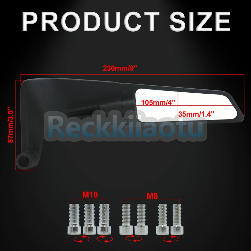 Espejos retrovisores laterales para Kawasaki Z900 Z1000 Z800 Z650 Foto 4 de 4