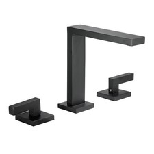 Square Two Handle Bathroom Basin Tap Lavatory Sink Widespread 3 Hole Mixe Faucet
