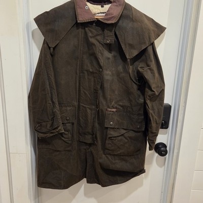Driza-Bone Short Weatherall Oilskin Jacket Australian Waxed Sherpa Liner  6 (L) 