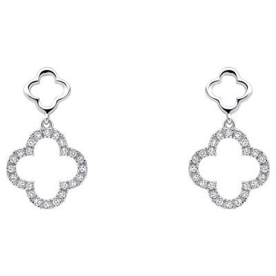 Elements Gold GE2508C Diamant Vierflügel Ohrhänger in 9 kt Weißgold