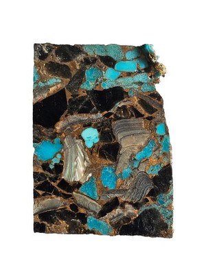 Natürliche US Kingman Türkis Blau Mohave Rough Slab 41g Lapidar Zubehör 