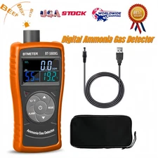 BTMETER Ammonia Gas Detector 0-100PPM with Sound & Light Alarm, LCD NH3 Monitor