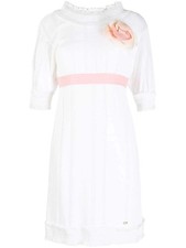 Chanel Camelia Babydoll Dress White Womens
