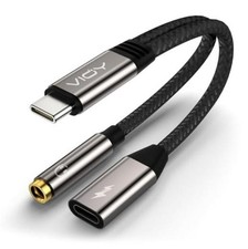 2-in-1 USB C to 3.5mm Audio PD 60W Charging Splitter Adapter 1 Pack