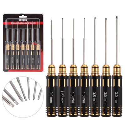 INJORA RC Hex Screw Driver Set-7PCS Car Tool Kit 0.9, 1.27, 1.3, 1.5, 2.0, 2....