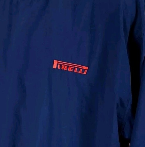 Pirelli Tires Pullover Jacket Mens Large Blue Nylon Gear For Sports Vintage - Picture 2 of 7