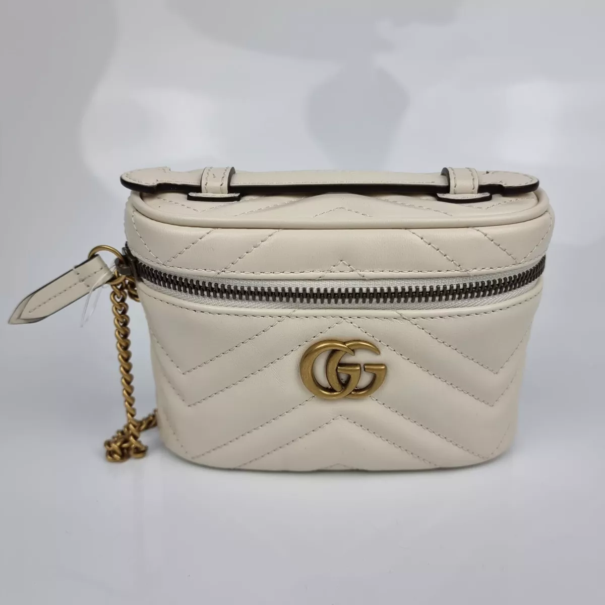 Gucci Mini Gg Marmont 2.0 Leather Camera Bag in White