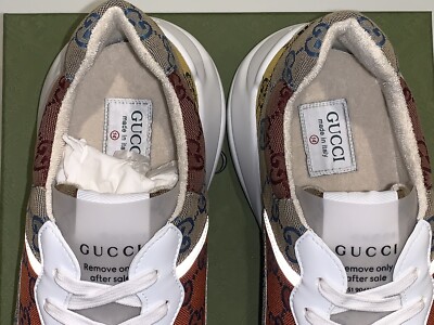 スニーカー Gucci Ivory Canvas Sneakers Gucci men's Shoes ivory Cream Leather Sneakers Web GG