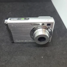 Sony Cyber-shot DSC-W80 7.2MP Digital Camera Silver Tested-No Charger #1