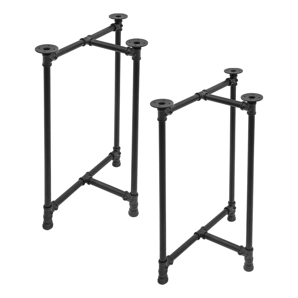 Juego de 2 patas de mesa de metal para escritorio de 28 pulgadas patas de mesa de comedor industrial negro Foto 4 de 4