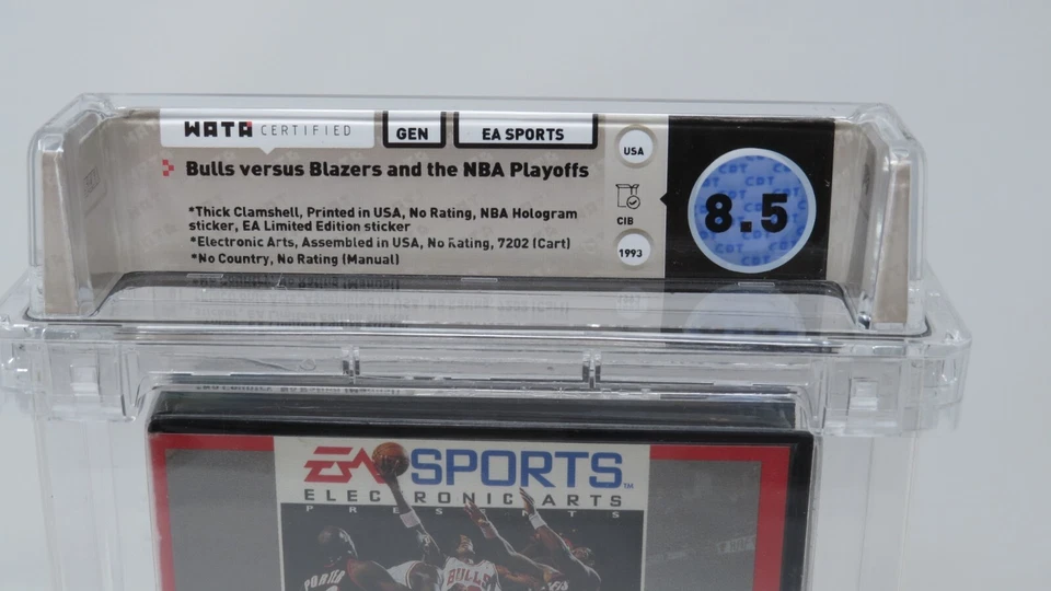 Bulls Versus Blazers and Playoffs NBA Sega Genesis CIB Video Game Wata Graded - Image 3 of 4