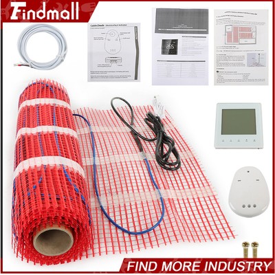 Electric Floor Heat Mat Kit (10-100sqft), 120V Underfloor Radiant Heating System