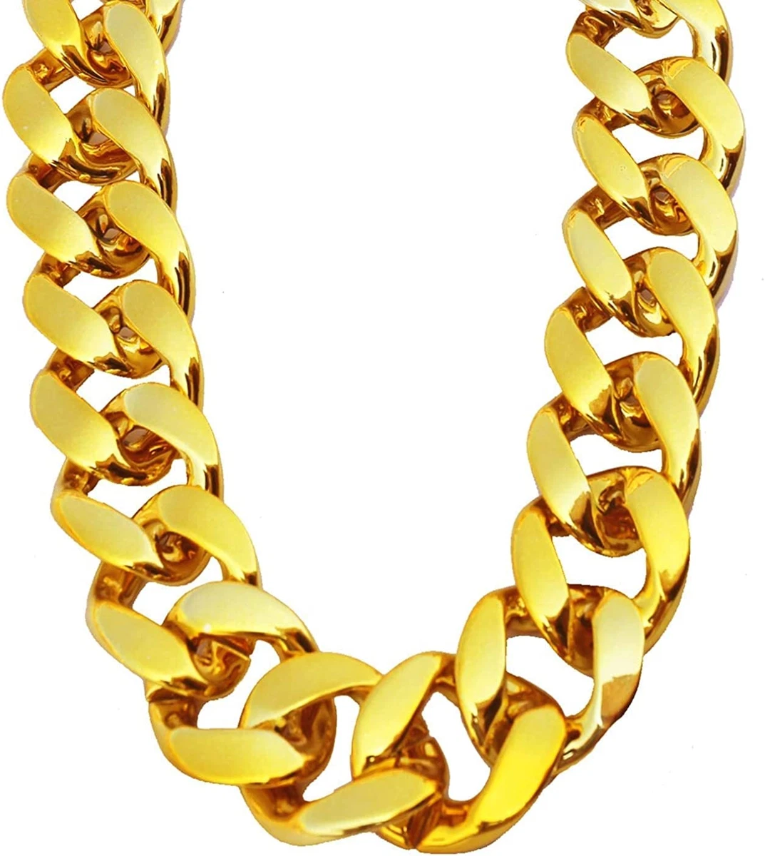 Men'S Gold Chain Necklace, 36 Inches Big Chunky Necklace Fake Gold Chain,  Plasti