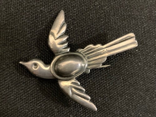 Sterling Silver Flying Bird Brooch Pin Fun! Vintage!!