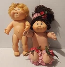 2 Cabbage Patch Dolls - 1991 Splash n Tan Doll - 1982 Brunette Doll - Vintage