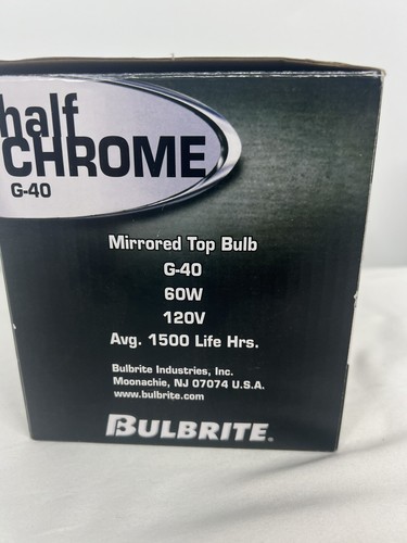 2 BulBrite Half Chrome G40 Mirror Top Light Bulb 60 Watt 120 V 712356 - Picture 5 of 6