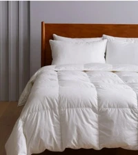 NWT QUINCE LUXE GOOSE DOWN COMFORTER KING /CAL KING COTTON INSERT LIGHTWEIGHT