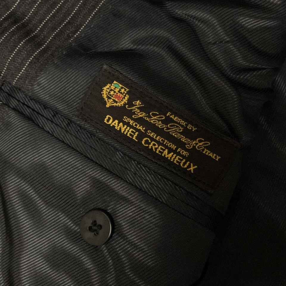 Loro Piana Daniel Cremieux Men Black Sport Coat Pin Stripe Jacket WooL Blazer 44 - Image 4 of 4