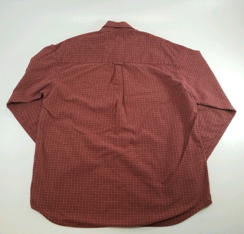 Camisa para hombre Columbia XL roja a cuadros manga larga 100 % algodón - Imagen 3 de 6