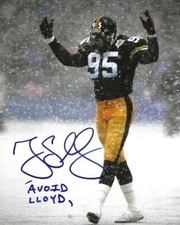 Signed GREG LLOYD "Avoid Llloyd" Pittsburgh Steelers 8x10 Photo w/Show ticket