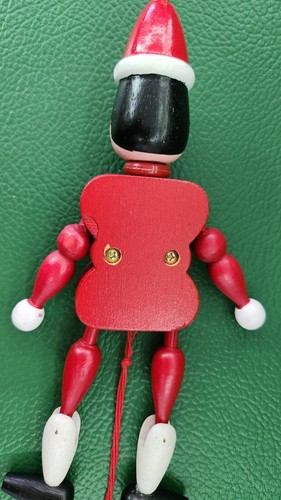 Vintage Pull String Puppet Jumping Jack Toy Soldier Wood Christmas Ornament 8" - Picture 7 of 9