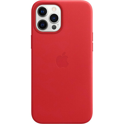Original Apple Leather Leder Case Cover MHKJ3ZM/A iPhone 12 Pro Max Red Rot