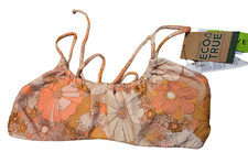 NWT Volcom multicolored medium eco True bikini top beach summer pool swim