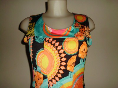 Robe Moulante Rhetorique Multicolore Sans Manches - Taille 38/40 - Comme Neuve