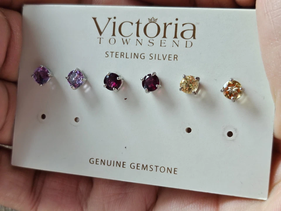 Pendiente Victoria Townsend piedra preciosa genuina plata esterlina joyería fina $90 Foto 2 de 4