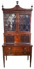 Antique 20th C AMERICAN Federal Mahogany TAMBOUR Door SECRETARY DESK Vitrine