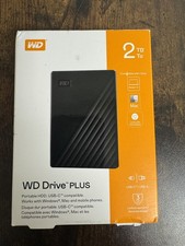 Western Digital WD Drive Plus 2TB Portable External HDD USB-C/USB-A Black