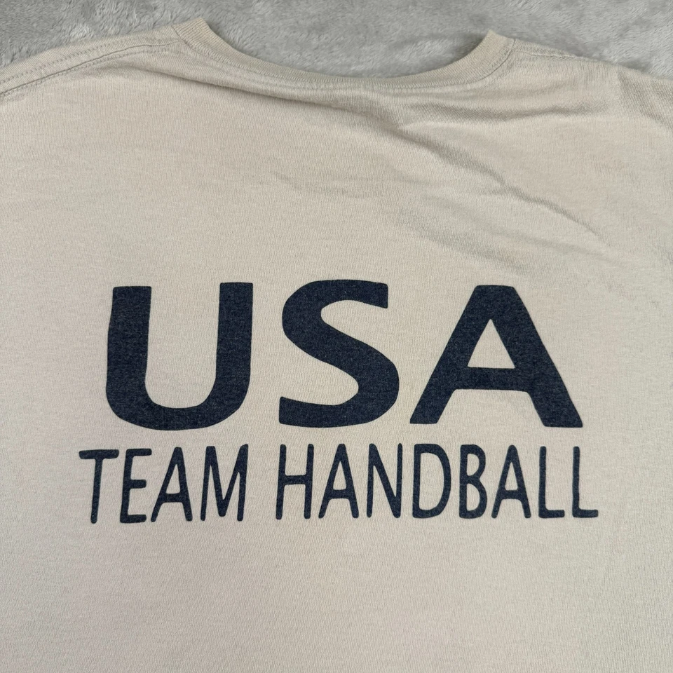 Camiseta De Colección Y2K Equipo EE. UU. Liga de Balonmano 2XL Gris Gráfico Delta Doble Cara Foto 3 de 4