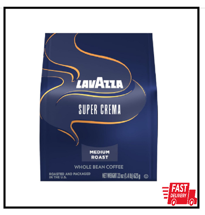 Lavazza Super Crema Espresso Coffee Medium Roast 22 oz Whole Beans