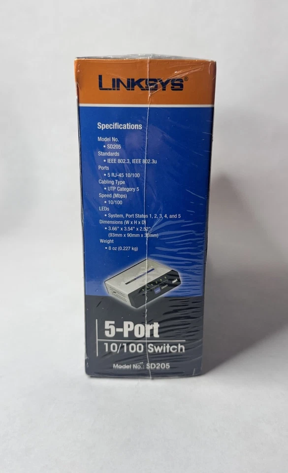 Brand New And Sealed Linksys 5 Port Switch SD205 with Power Supply - Image 4 of 4