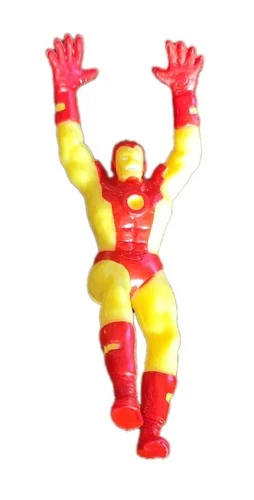 Vintage Iron Man Marvel Yellow Red Suit 4.5" PVC Figure Cake Topper 1990
