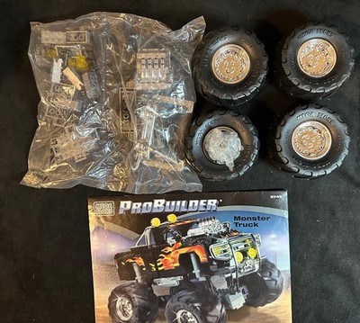 New Mega Bloks ProBuilder Monster Truck Replacement Tires & Chrome 9749   2001