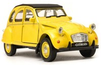 Welly Citroen 2CV Verdeck Gelb MaßStab 1:34 1:39 4,5 Zoll Diecast Auto In Box