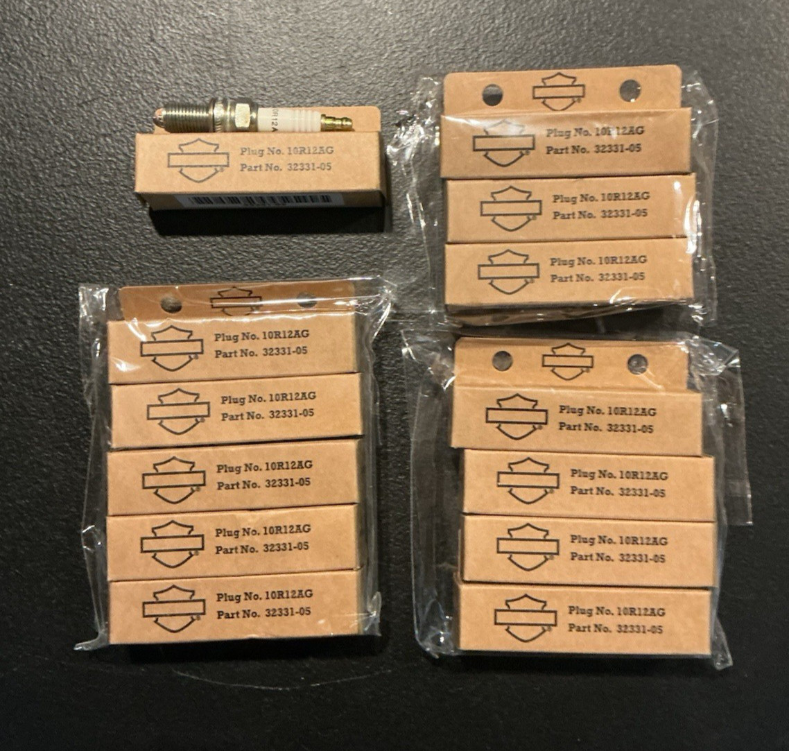 Lot of 14 NOS Harley-Davidson V-Rod Gold Spark Plugs 10R12AG 32331-05