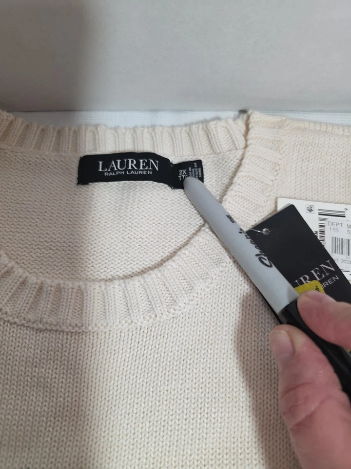 Nuevo con etiquetas Suéter Lauren Ralph Lauren Perros Polo Scottie Terrier Crema Talla 2X Para Mujer Foto 2 de 4