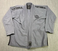 Sanabul Jiu Jitsu Gi Adult Aize  A2 Gray Brazilian BJJ Kimono No Belt Heavy