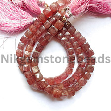 Natural Red Strawberry Beads, Briolette Facet...