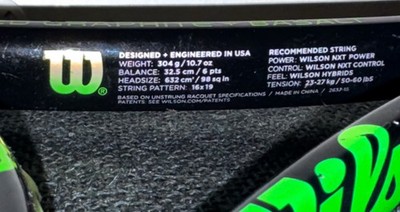 Wilson Blade Feel RXT 105 Adult Tennis Racket - Green/Grey Grip Size 3 - 4 3/8 