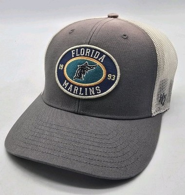 47 Brand FLORIDA MARLINS 1993 Mesh Trucker Sandblast Fade Snapback Hat SAMPLE