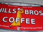 VINTAGE HILLS BROS COFFEE DIE-CUT CAN 7" PORCELAIN METAL BROTHERS GASOLINE SIGN!