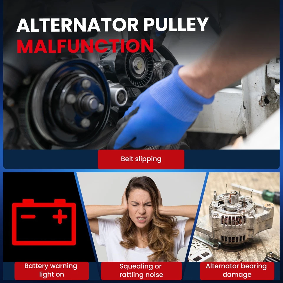 Polea desacopladora de alternador para Crown Victoria Grand Marquis Lincoln Mercury V8 Foto 2 de 4