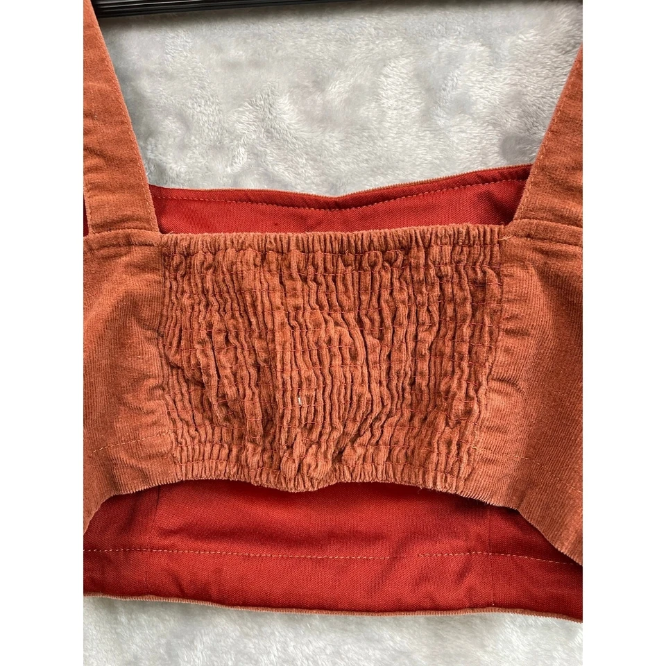 Y2K 90s Mujer Top Talla S Arnés Pana Boho Festival Hippie Capricho Corsé Foto 4 de 4