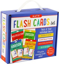 Essential Math Flash Cards Set - Addition, Subtraction, Multiplication, and Divi